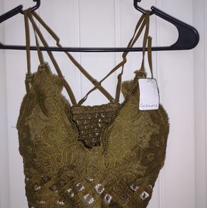 Anemone bra/top, Large, Dark Green
